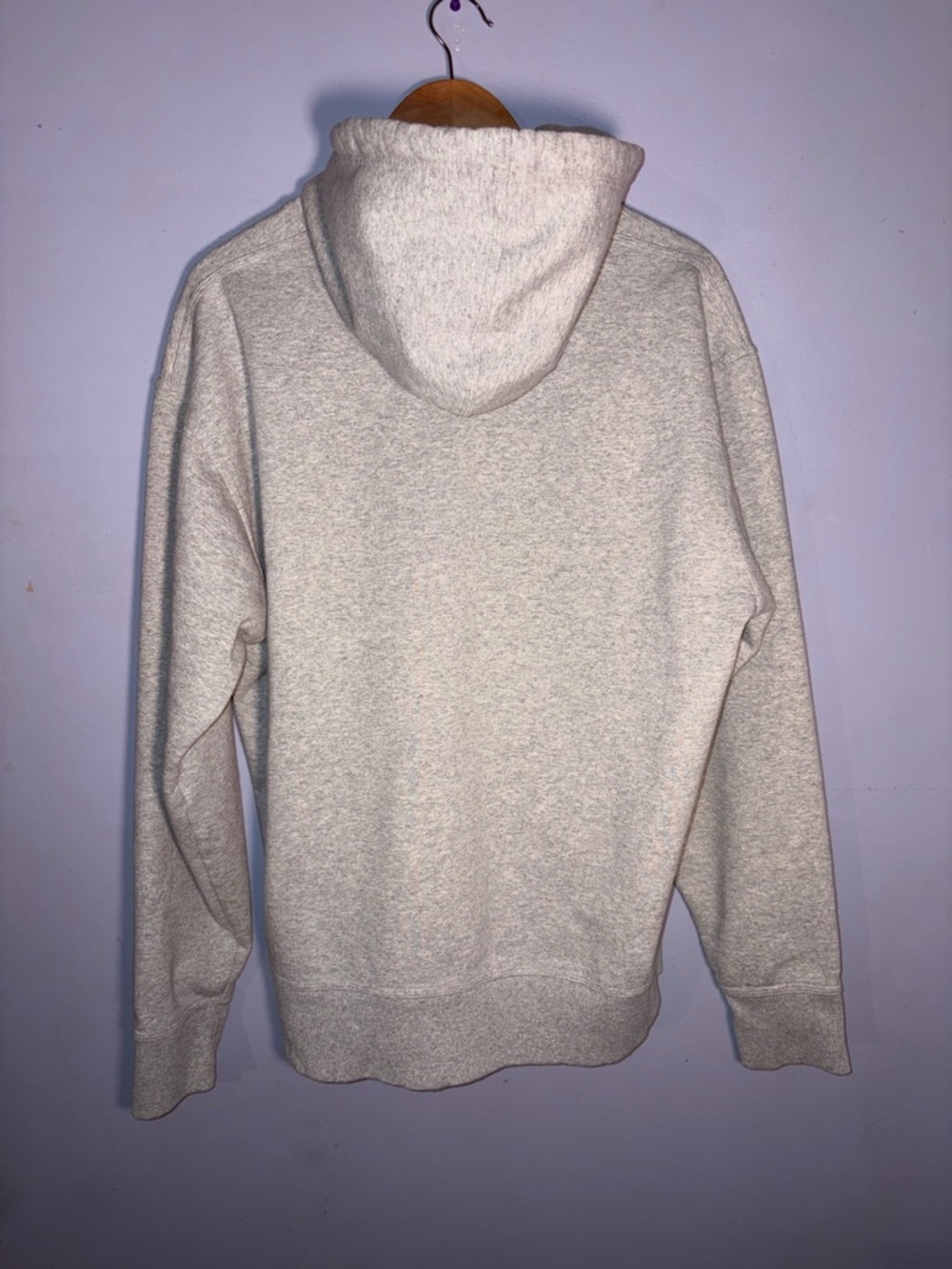 Champion Light Heather Gray Pullover Hoodie with Script Logo - Picture 3 of 3